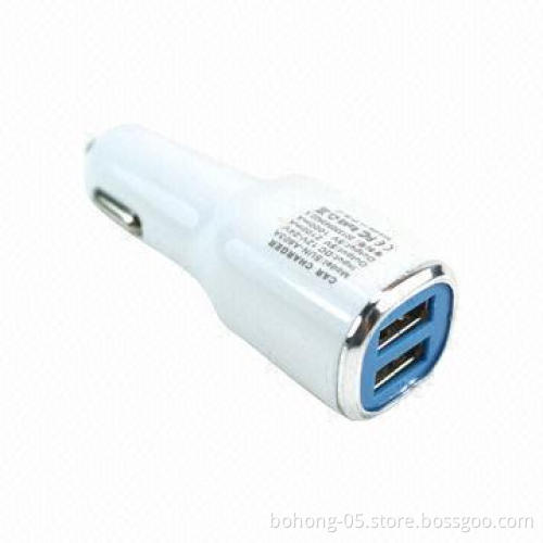 Mini Car Charger (Double USB Plug), MOQ: 500pcs